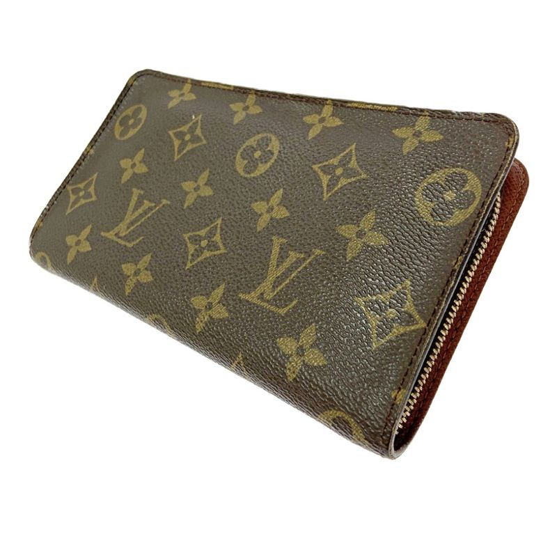 Louis Vuitton M61727 Monogram PVC Porte Monnaie Zip Long Wallet Brown 403692