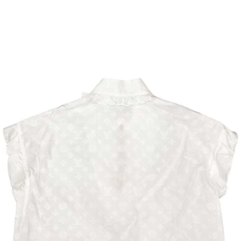 Louis Vuitton Shirt Sleeveless Ruffle Blouse Rw192ww Aqv Fhbl13 Size 34