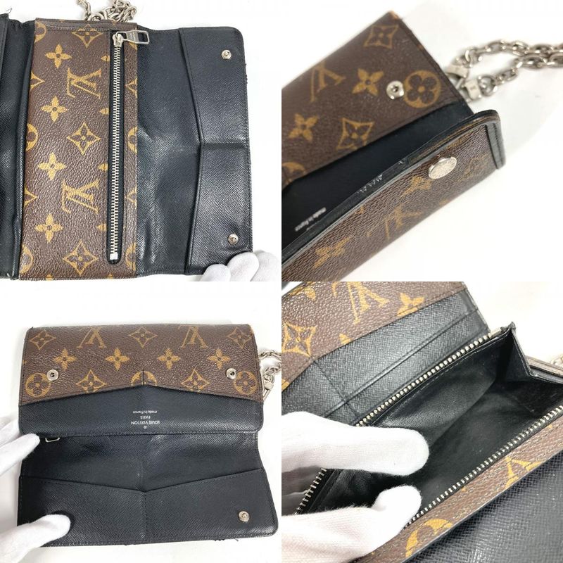 Louis Vuitton Long Wallet Portefeuille Ron M60168 Monogram Macassar Canvas Brown