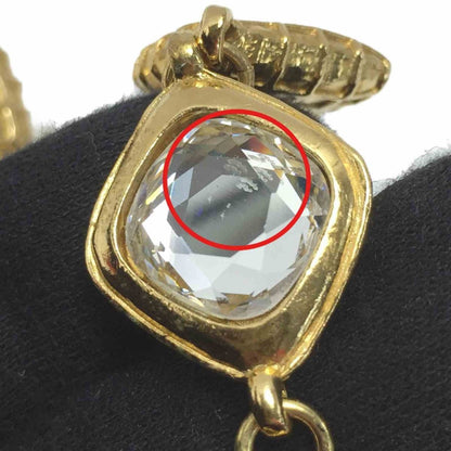 Chanel Matelasse Diamond Stone Necklace GP Vintage Boxed