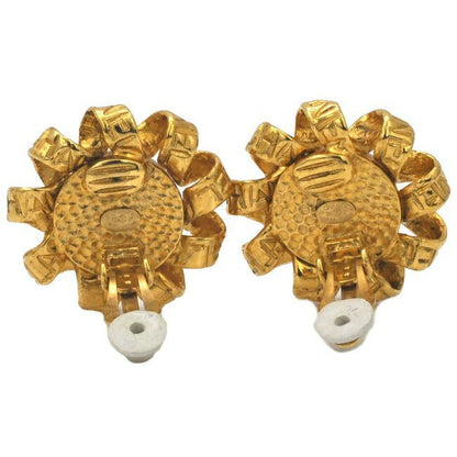 Chanel Earrings Gold White Accessories GP