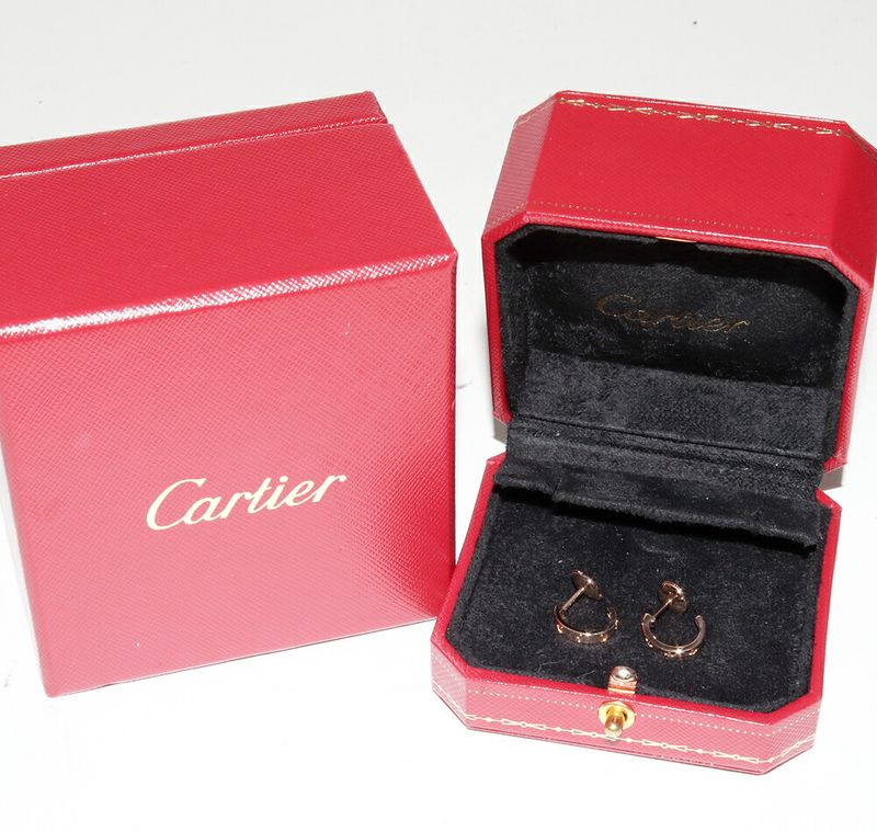 Cartier Earrings 18K Pink Gold Mini Love Earrings Hoop Earrings B80290