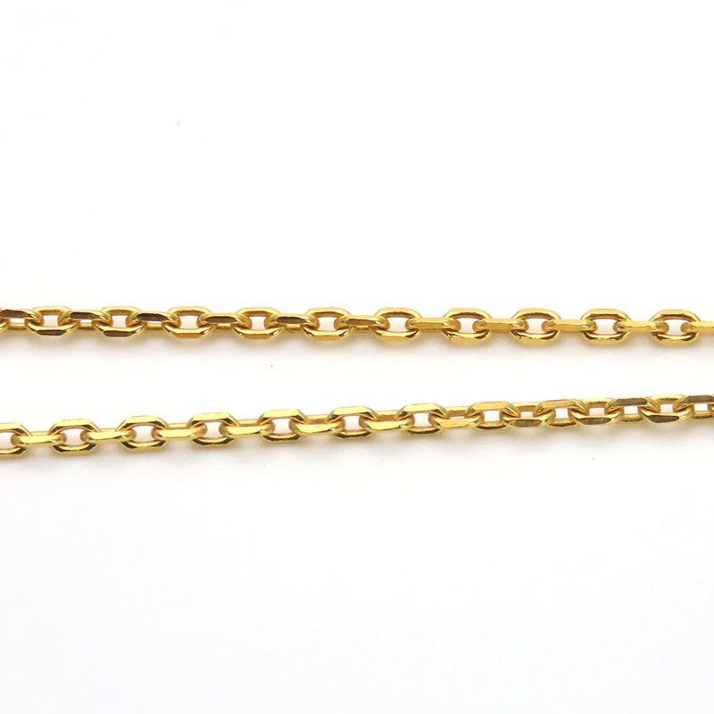 Hermes Necklace Eau Kelly Cadenas Metal Leather Gold Brown GP Engraved Y