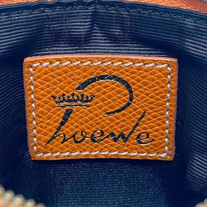 Loewe Coin Case Orange Anagram Coin Purse Canvas Leather Preowned
