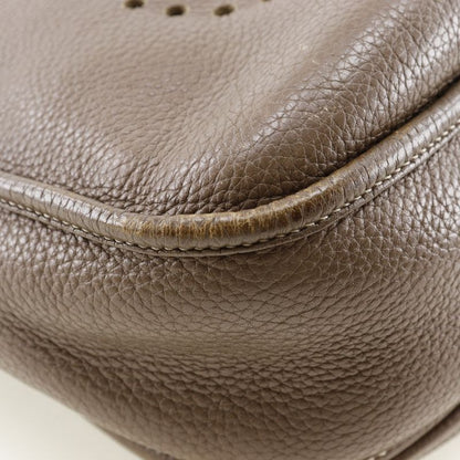 Hermes Evelyn 3 GM Taurillon Clemence Etoupe Silver Hardware □Q Ladies Shoulder