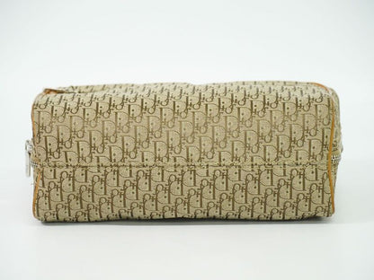 Authentic Christian DIOR Trotter Handbag Canvas Beige Trotter Bag Pre-owned