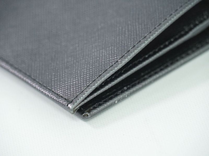 Authentic Prada Saffiano Leather Long Wallet Long Wallet Silver 2m0836 Saffiano