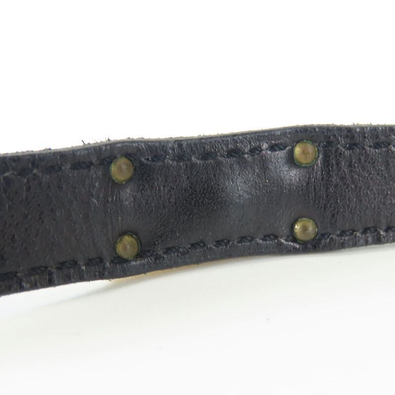 Hermes Bracelet Kelly Leather Metal Black Gold Hardware □I Engraved Accessories