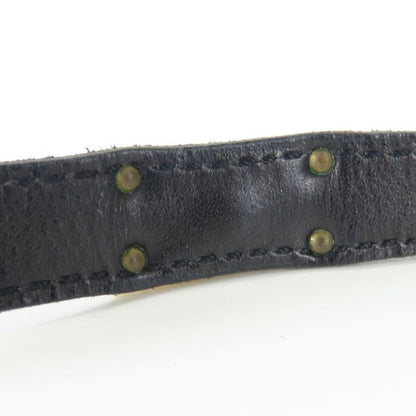 Hermes Bracelet Kelly Leather Metal Black Gold Hardware □I Engraved Accessories