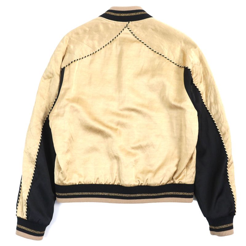 Saint Laurent Paris 643883 Teddy Cotton Bomber Jacket Stajan Gold Black 46 Made