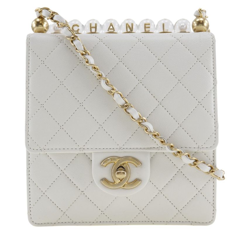 Chanel Matelasse As0584 Lambskin White Women Shoulder Bag