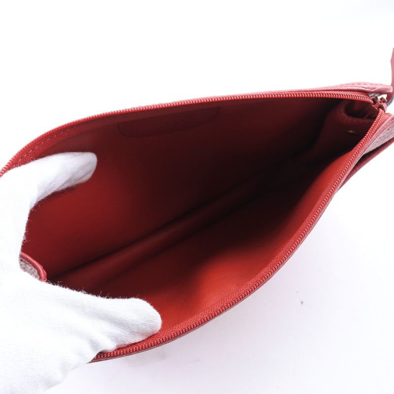 Dior Leather Red Ladies Clutch Bag