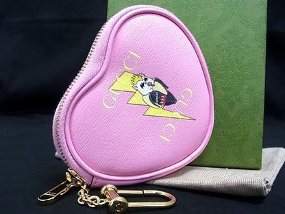 Gucci 701062 Leather Coin Case Multi Case Coin Purse Pink Fe4215