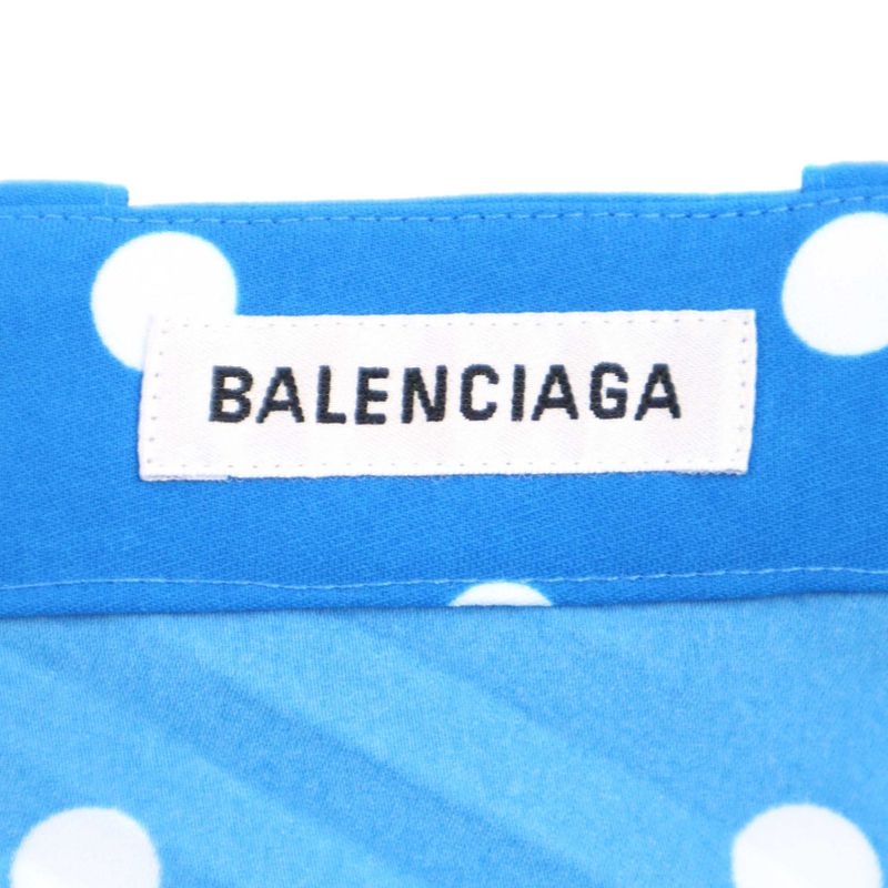 Balenciaga 21ss Pleated Dot Skirt 622280 Blue 36