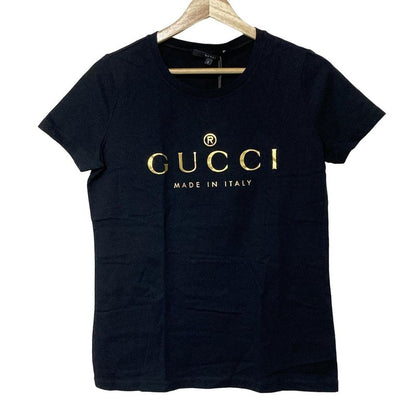 Gucci Short Sleeve T-shirt Size S Women - 271582 X3660 Black And Gold Crew Neck