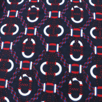 Hermes 23 Years 3e4512db Canoe 100% Cotton Allover Print French Sleeve Polo