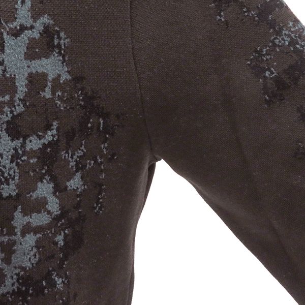 Hermes Sweater Camouflage Knit Wool Nylon Rayon Brown and Blue XS Brown Long