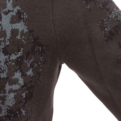 Hermes Sweater Camouflage Knit Wool Nylon Rayon Brown and Blue XS Brown Long