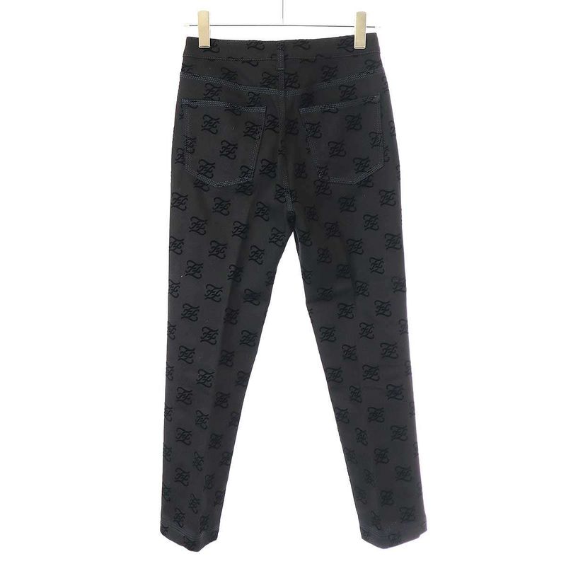 Fendi Calligraphy Flocky Denim Pants Flp585 A5xb Black 40