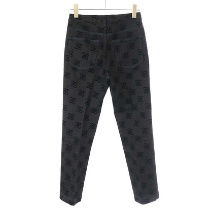 Fendi Calligraphy Flocky Denim Pants Flp585 A5xb Black 40