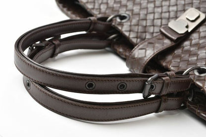 Bottega Veneta A4 Size Unisex Tote Bag Bottega Veneta Intrecciato Leather Dark