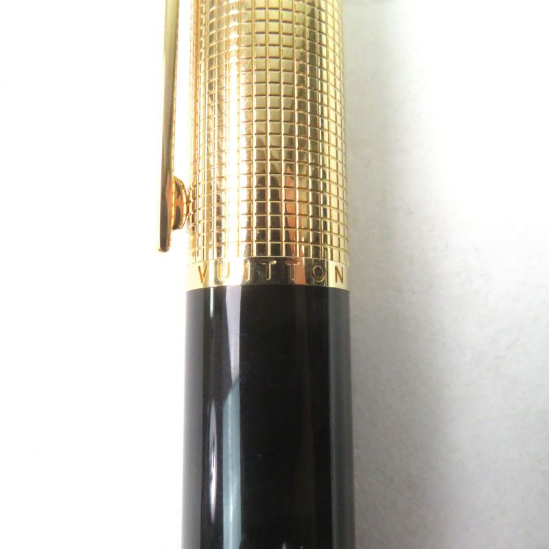 Louis Vuitton Dock Lacquer Capped Ballpoint Pen Black Gold Made In France Men's