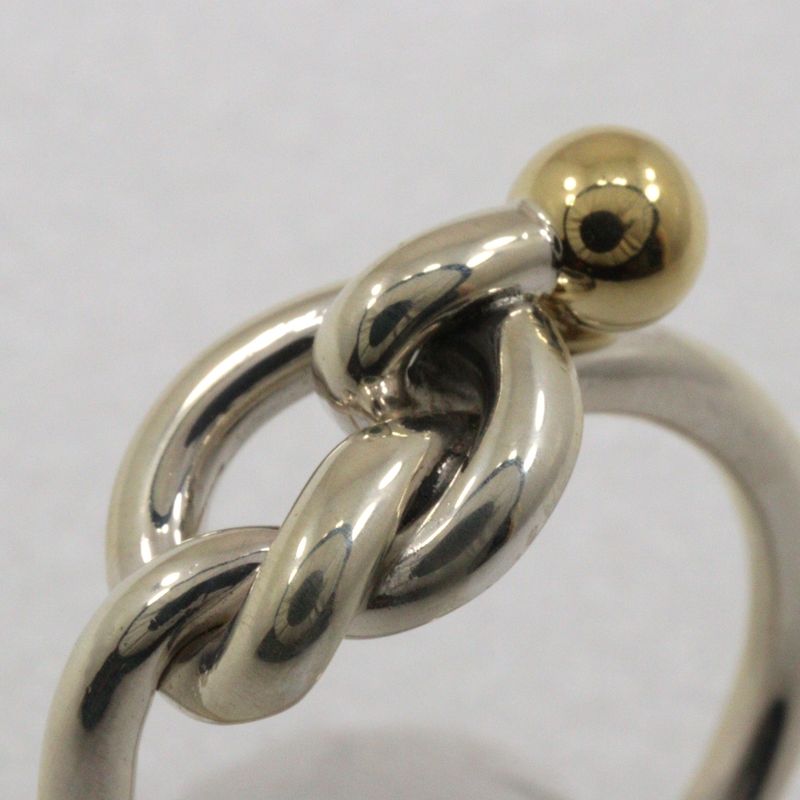 Tiffany & Co Love Knot Silver 925 X 18K Yellow Gold #8 Ladies 2.8g Ring