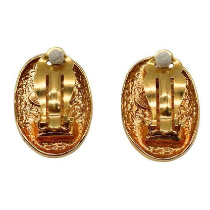 Chanel Earrings Crown Gold Plated Gold