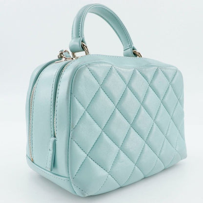 Chanel Trendy Coco Mark Matelasse 2WAY Shoulder Calf Light Blue Women's Handbag