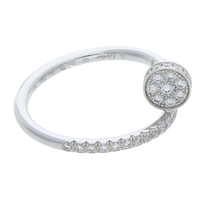 Cartier Juste UN CLOU RING SM Juste Un Clou 18K White Gold PAVE Diamond Ring
