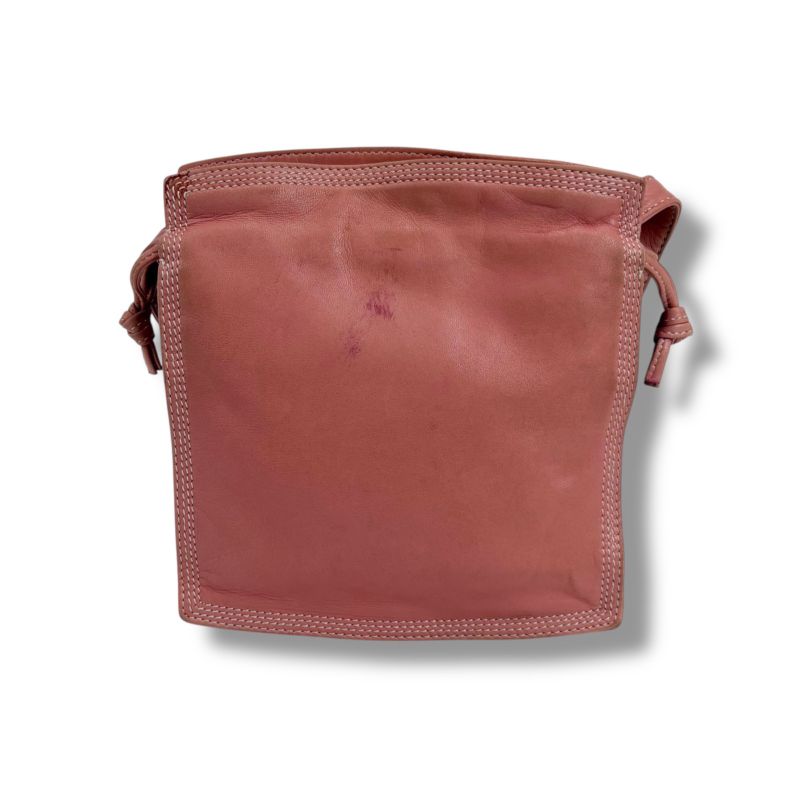 Loewe Mini Shoulder Bag Drawstring Shape Flamenco Pink Nappa Leather Anagram