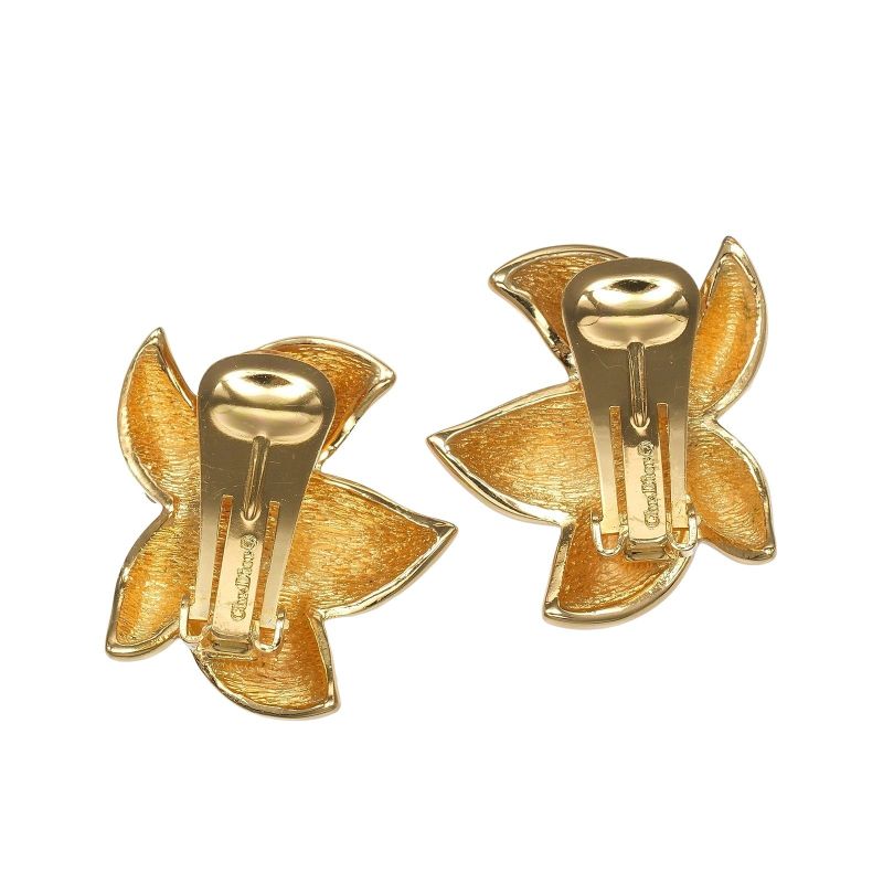 [dior] Christian Dior Gold Plated And Rhinestone Ladies 25.0g Earring