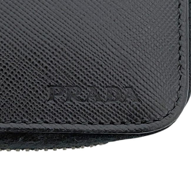 Prada Round Zipper Long Wallet Black NERO 2ml220 Excellent Condition