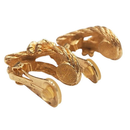 Christian DIOR Earrings Plated Metal Plated Metal Rope Twisted Gold