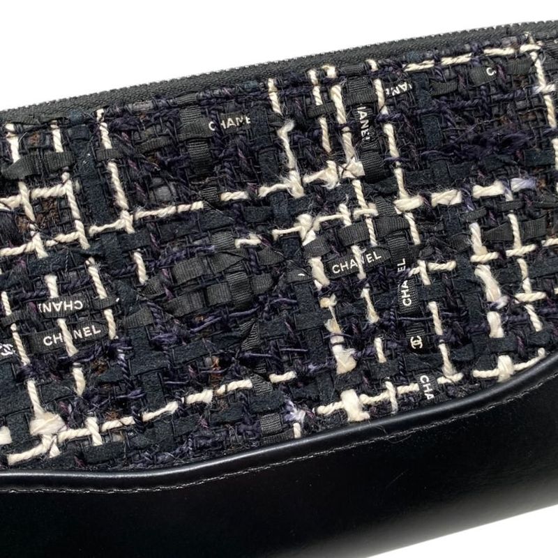 Chanel Shoulder Bag Gabrielle Deux Chain Wallet A94505 Tweed Leather Coco Mark