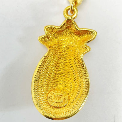 Celine Plated Pineapple Gold Accessory Chain Charm Bag Box Included