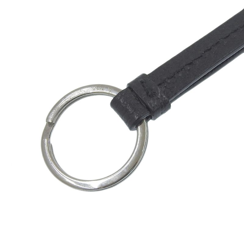 Prada Current Logo Signature Logo Silver Hook Leather Cord Key Ring Holder