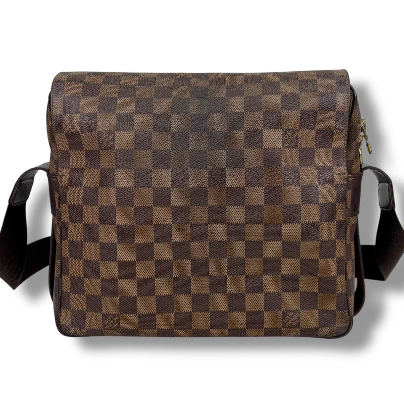 Louis Vuitton Damier Leather Ebene Naviglio Shoulder Bag Brown Crossbody Bag