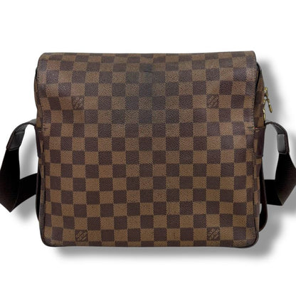 Louis Vuitton Damier Leather Ebene Naviglio Shoulder Bag Brown Crossbody Bag