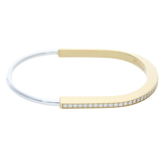 Tiffany & Co Lock Bangle Padlock Half Diamond Bangle Ladies XL