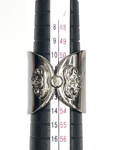 Chanel Ring CC Mark Silver Stones Size 12 34ka622