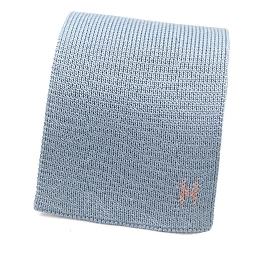 Hermes Cattle Tan Silk My Utah Silk H Motif Bicolor Reversible Knit Tie