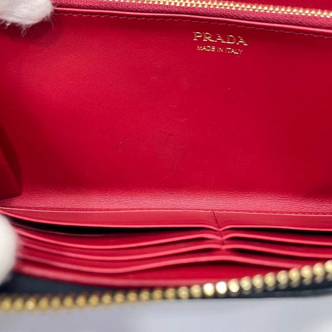 Prada Round Zipper Long Wallet Black NERO 1ml506 Wallet