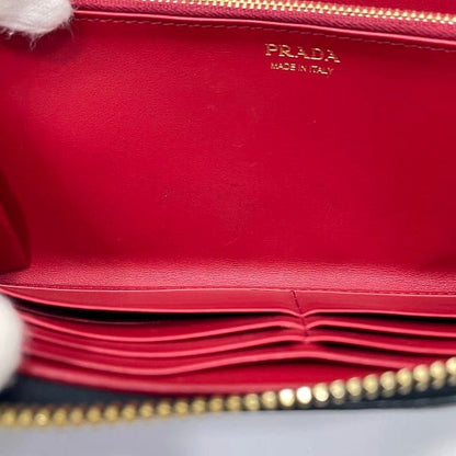 Prada Round Zipper Long Wallet Black NERO 1ml506 Wallet