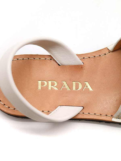 Prada Leather Sandals White 36 1 2