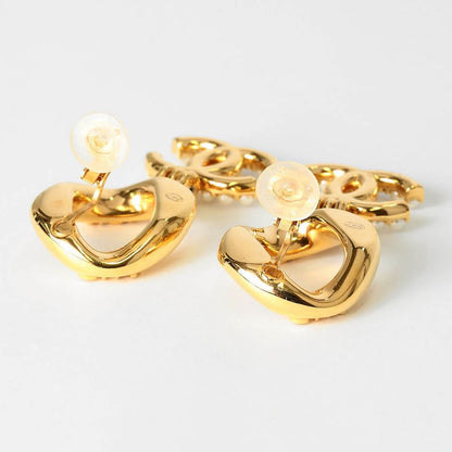 Chanel Earrings Faux Pearl Earrings Gold