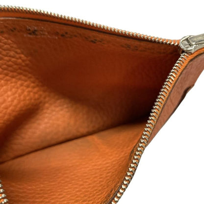 Hermes Dogon GM Orange Silver Hardware Leather Long Wallet