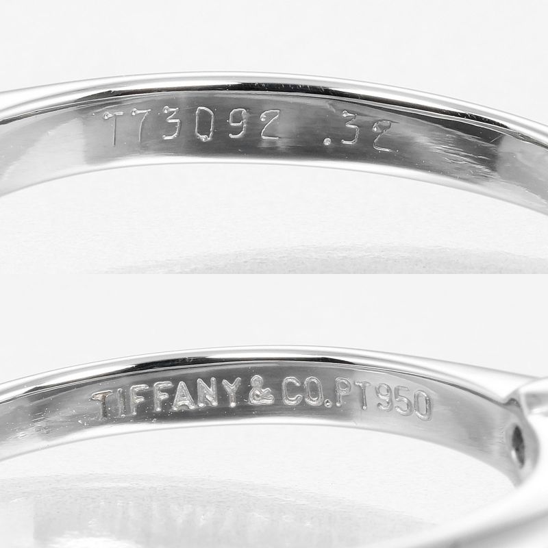 Tiffany & Co Solitaire 0.32ct Vs2/e/good Pt950platinum × Diamond #8 Ladies 3g