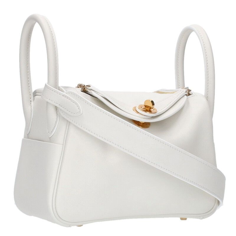 Hermes Lindy Mini 20 Engraved B Gold Hardware Swift Shoulder Bag Women 20