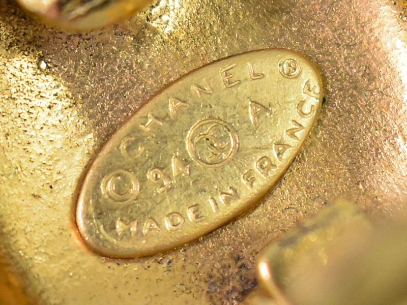 Authentic Chanel Coco Mark Earrings GP Gold Plated Coco Mark Accessories